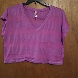 Purple striped crop top